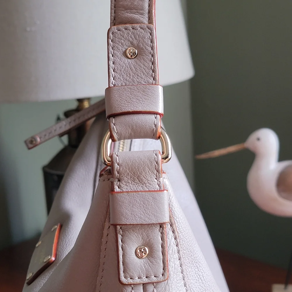 Kate Spade WKRU1137 Lori Berkshire Road Taupe Leather Hobo Bag